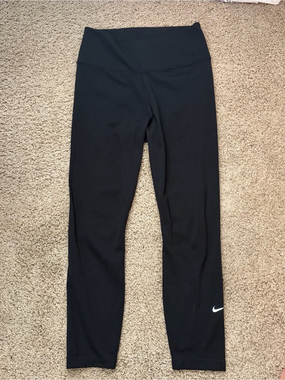 Nike Black Leggings with Gray Swoosh Detail